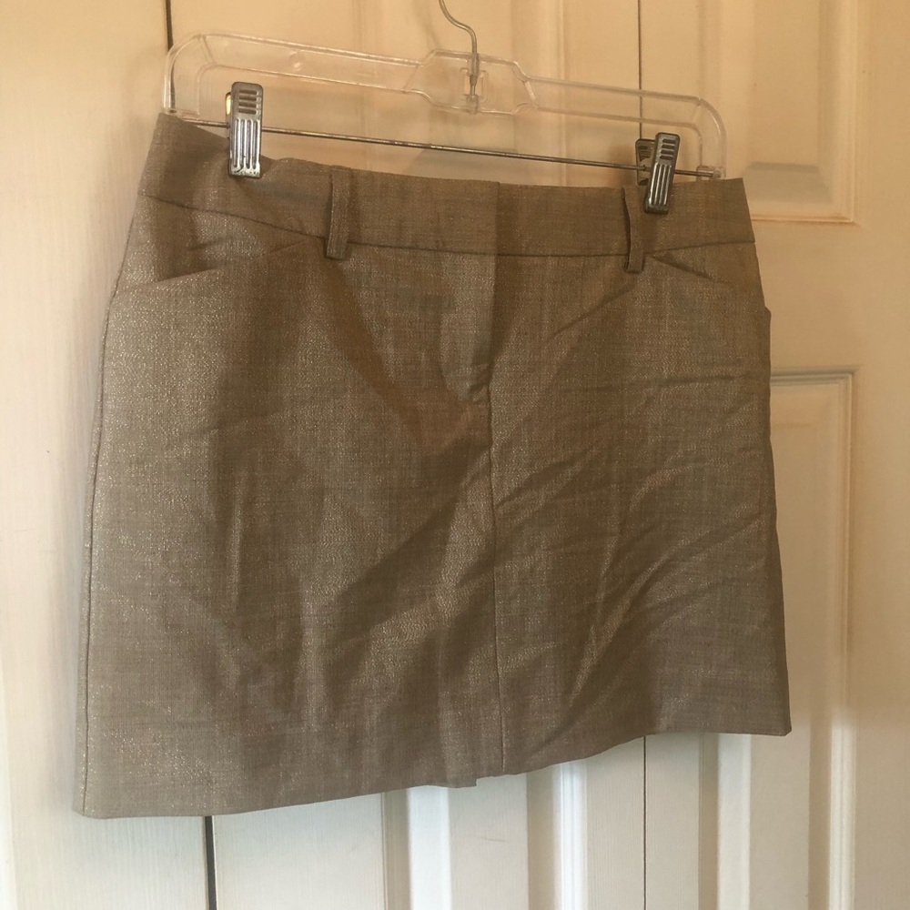 Express Metallic Tan Mini Skirt